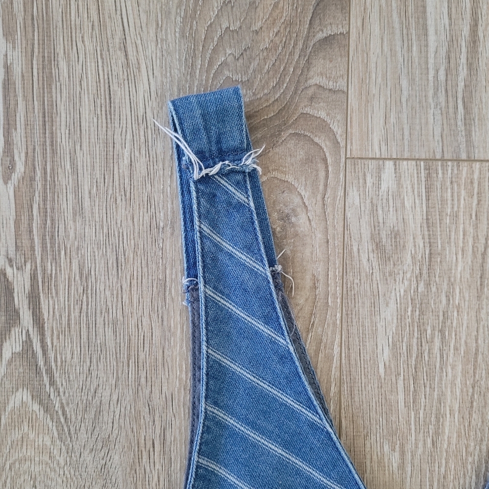 Zara Trafaluc Denim Pinstripe Jumpsuit Romper One Piece - Picture 8 of 12